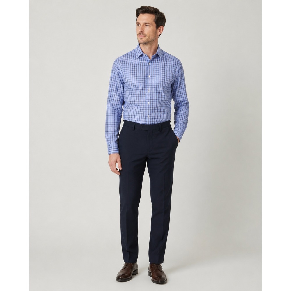 Brooks Brothers Regent Button Down Shirt Men 15.5-4/5 Blue Plaid Non Iron Cotton